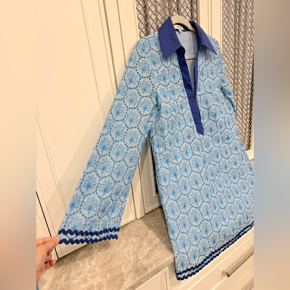 Avara Cove Blue Embroidered Tunic Dress | Size S | NWOT - Picture 5 of 11